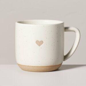 Hearth & Hand 12oz Stoneware Heart Mug Cream/Clay